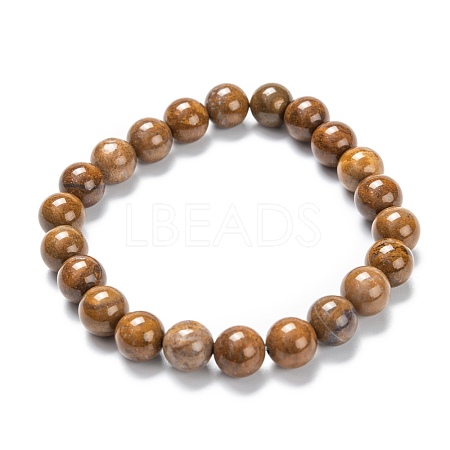 Natural Gemstone Stretch Beaded Bracelets G-A185-01I-1