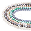5 Strands 5 Colors Faceted Rondelle Full Rainbow Plated Electroplate Glass Beads Strands EGLA-TADJ0001-10-2