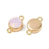 Brass Pave Cubic Zirconia Connector Charms KK-H078-06G-03-2