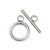 Non-Tarnish 304 Stainless Steel Ring Toggle Clasps STAS-A092-09H-P-1