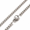 201 Stainless Steel Box Chain Necklace for Men Women STAS-P323-01P-2
