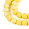 Frosted Opaque Glass Beads Strands GLAA-T032-P8mm-MBB16-3