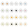 SUPERFINDINGS 24Pcs 12 Colors Cat Eye Sun Pendants with Crystal Rhinestone FIND-FH0007-93-1
