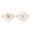 Eco-Friendly Plastic Imitation Pearl Beads Link Connectors PALLOY-JF00654-2