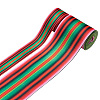 2Rolls 2 Styles Stripe Pattern Printed Polyester Grosgrain Ribbon OCOR-TA0001-37J-1