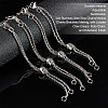 12Pcs 304 Stainless Steel Rolo Chain Slider Bracelet/Bolo Bracelets Making MAK-UN0001-19-4