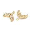 Brass Micro Pave Clear Cubic Zirconia Charms KK-L212-22G-2
