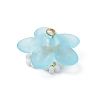 7Pcs Glass Seed Beaded Flower Pendants PALLOY-MZ01128-5
