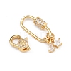 Brass Micro Pave Clear Cubic Zirconia Lobster Claw Clasps KK-U059-56G-2