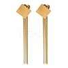 Vacuum Plating Golden 304 Stainless Steel Dangle Stud Earrings EJEW-D083-11A-1