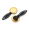 Alloy & Iron Bookmark Cabochon Settings PALLOY-N184-09G-2