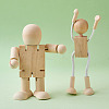 Unfinished Blank Wooden Robot Toys AJEW-TA0001-03-5