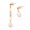 Natural Cultured Freshwater Pearl Asymmetrical Earrings EJEW-JE04387-1