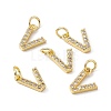 Real 18K Gold Plated Brass Micro Pave Clear Cubic Zirconia Charms KK-E068-VB452-V-4