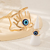 Evil Eye Alloy Resin Hollow Cuff Bangles & Cuff Rings Sets FS-WGE3CB7-01-3