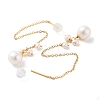 Round Natural Pearl Stud Earrings for Women EJEW-E303-04G-2