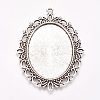 Tibetan Style Oval Pendant Cabochon Settings TIBE-473-AS-NR-1