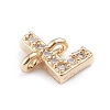 Brass Micro Pave Cubic Zirconia Letter Links ZIRC-I042-16G-L-3