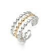 304 Stainless Steel Double Color Cuff Rings RJEW-S635-01GP-F-4