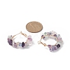 Natural Gemstone Chips Beaded Hoop Earrings EJEW-JE05175-4