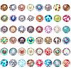 Printed Glass Half Round/Dome Cabochons GGLA-PH0004-09-1