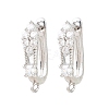 Brass Micro Pave Cubic Zirconia Hoop Earring Findings CU-CBAB5B4-01P-1