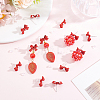 32Pcs 2 Styles Spray Paint Alloy Stud Earring Findings FIND-BBC0005-27-4