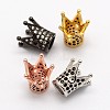 Crown Brass Micro Pave Cubic Zirconia Beads ZIRC-P013-02-FF-1