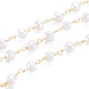 3.28 Feet Handmade Acrylic Imitation Pearls Beaded Chains X-CHC-M021-11LG-1
