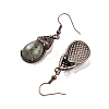 Natural Labradorite Teardrop Dangle Earrings EJEW-B055-01R-22-2