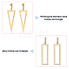2 Pairs 2 Style 316 Surgical Stainless Steel Hollow Out Triangle & Rectangle Dangle Stud Earrings EJEW-AN0001-86-3
