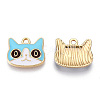 Light Gold Plated Alloy Kitten Pendants ENAM-T009-41A-1