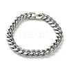 304 Stainless Steel Cuban Link Chain Bracelets for Men BJEW-Z081-01P-03-4