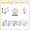 24Pcs 6 Colors Bubble Style Transparent Acrylic Pendants MUSH-SC0001-01-2