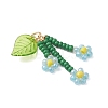 Glass Seed Beaded Flower Pendants PALLOY-MZ01194-01-3