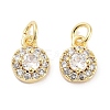 Brass Micro Pave Cubic Zirconia Charms KK-C051-12G-02-1