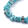 Synthetic Turquoise Chip Bracelets X-BJEW-JB04489-05-2