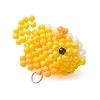 Glass Seed Beaded Fish Pendants PALLOY-MZ01234-03-3