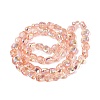 Electroplate Transparent Glass Beads Strands EGLA-N057-02A-07-2
