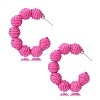C-Shaped with Round Alloy Raffia Stud Earrings FS-WG1D567-02-1