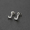 Brass Micro Pave Clear Cubic Zirconia Stud Earrings FS-WGC2F12-10-1