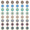 SUPERFINDINGS 48Pcs 8 Styles Printed Alloy Pendants FIND-FH0007-79-1