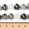 Natural Tourmalinated Quartz/Black Rutilated Quartz Beads Strands G-C267-B02-5
