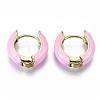 Brass Huggie Hoop Earrings LS-EJEW-S209-01E-2