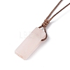 Natural Mixed Gemstone Nugget Pendant Necklace with Waxed Cord for Women NJEW-F306-01-4