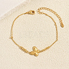 Summer Beach Brass Butterfly Link Anklets for Women JO8539-5
