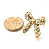 Bowknot 304 Stainless Steel Rhinestone Cuff Rings for Women RJEW-A058-01B-G-3