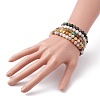 6.5mm Frosted Round Natural Mixed Stone Beads Stretch Bracelet for Girl Women BJEW-JB07110-4