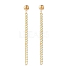 Brass Enamel Curb Chain Tassel Earrings EJEW-JE05789-01-1