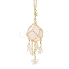 Natural Quartz Crystal with Rack Plating Brass Pendants Decorations AJEW-B023-01G-03-2